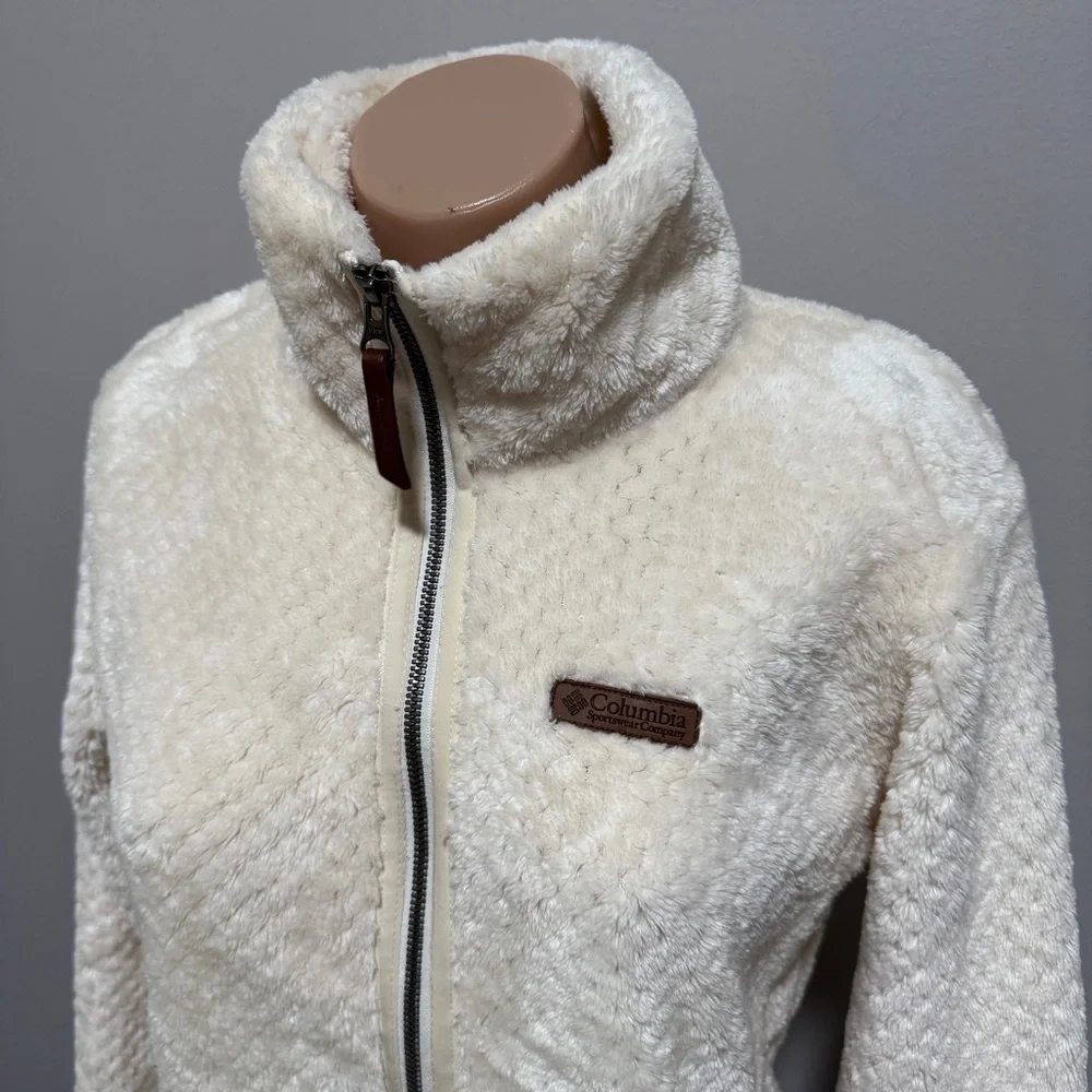 Columbia Fire Side Sherpa Fleece Full Zip Jacket Cream Small